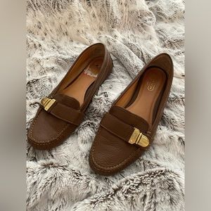 Coach Brown Pebble Leather Pauleen Flats / Loafers - Sz 8.5
